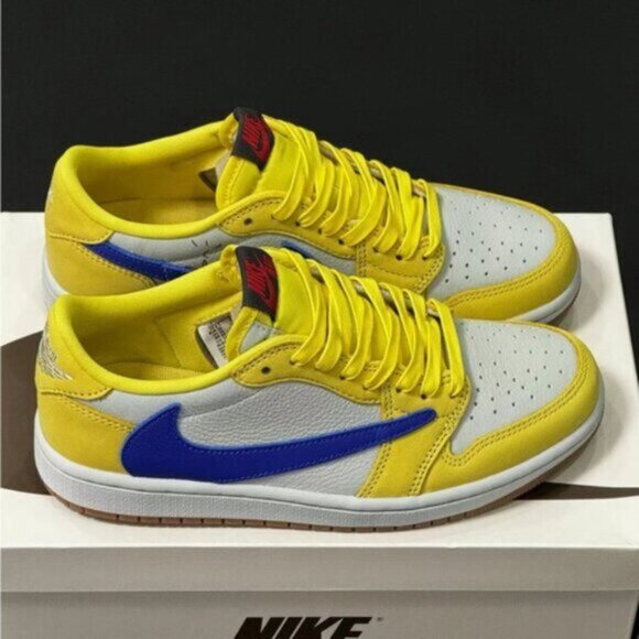 Travis Scott x Air Jordan 1 Retro Low Canary Yellow - Picture 1 of 6